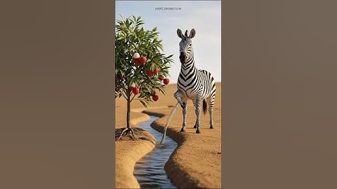 “The zebra dug a canal and saved the lychee tree’s life in the desert.”😭#ai #lychee #zebra