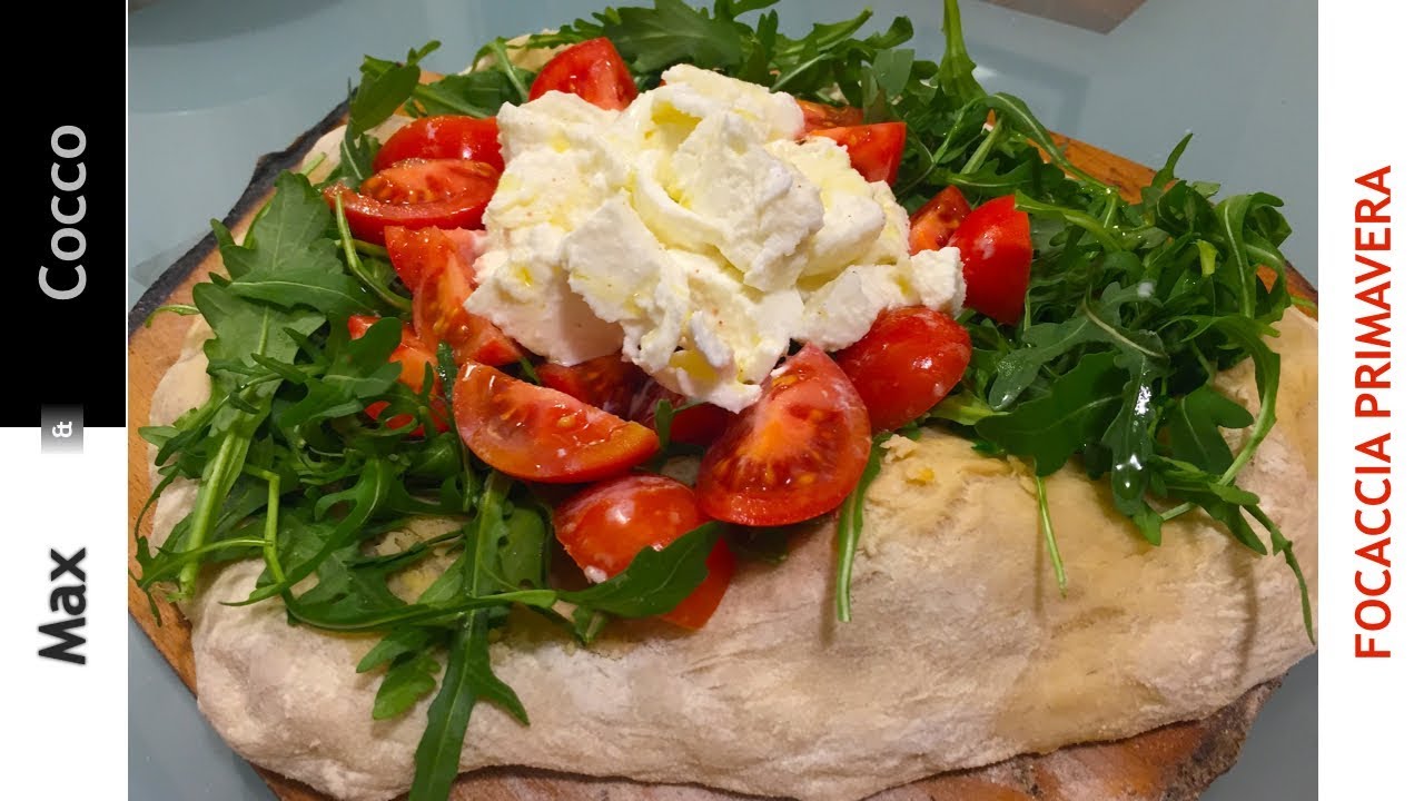 Focaccia Cotta nel Forno di Casa su Pietra Refrattaria - Focaccia Primavera  - YouTube