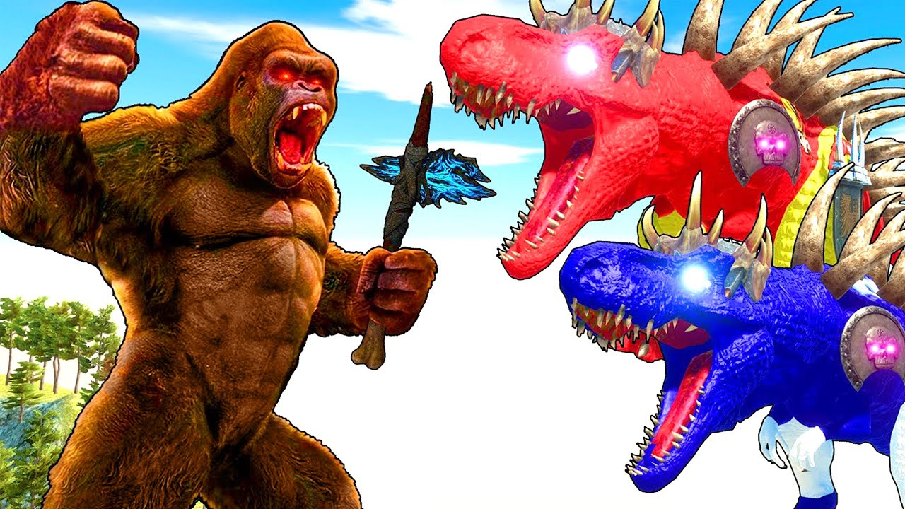 Superheroes Spiderman T-Rex vs All Dinosaurs Fighting in Spider-Man Bridge Jurassic Spiderman