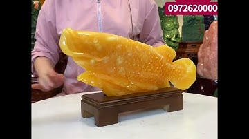 Tác phẩm cá rồng ngọc hoàng long 36cm