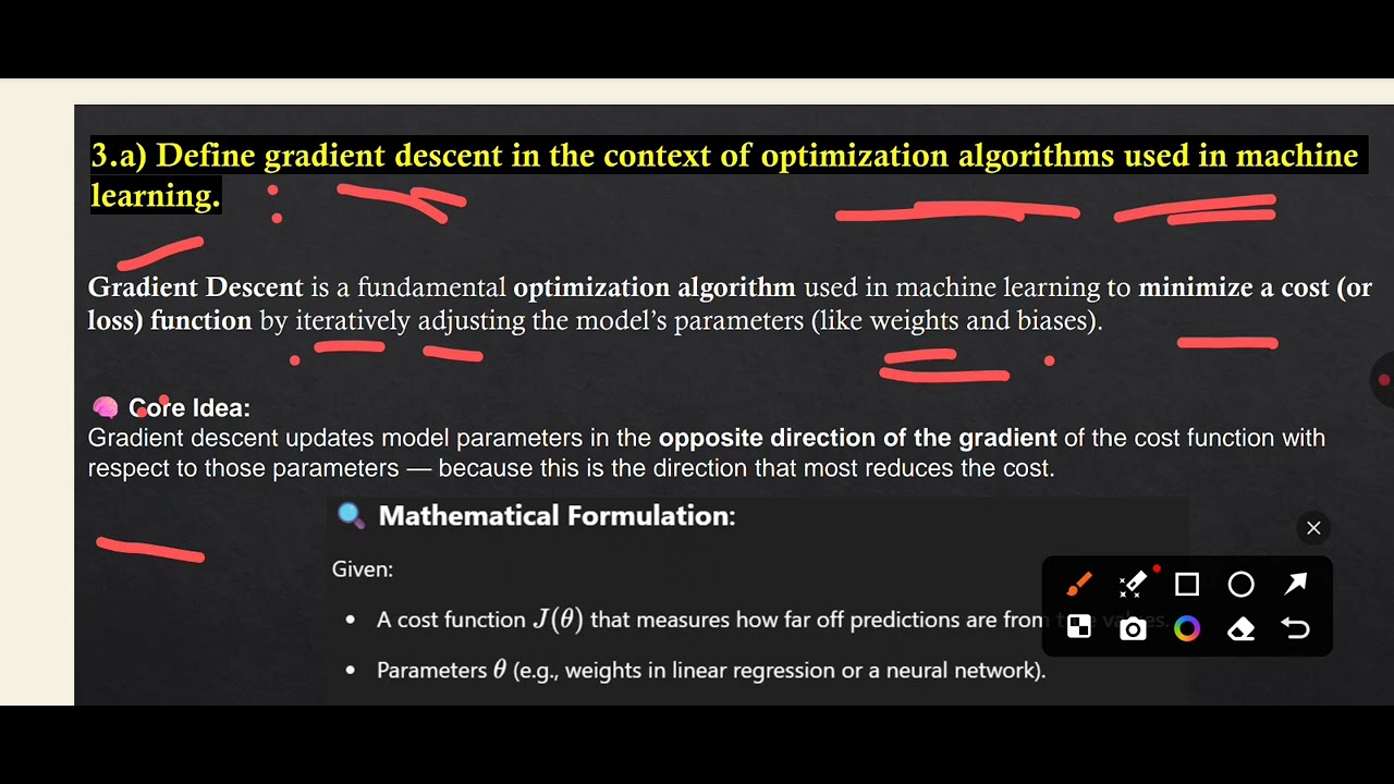 Define gradient descent in the context of optimization algorithms used ...