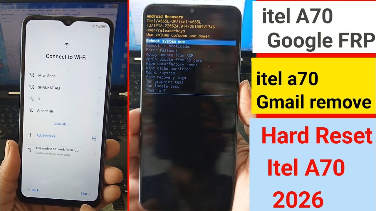 How To Hard Reset Itel A70 2026 | Itel A70 Google FRP Problem Fix | itel a70 Gmail remove 