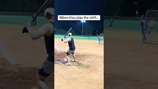 The defense SHIFTED Pull Side‼️ #slowpitchsoftball #slowpitch #softball #baseball #PSE