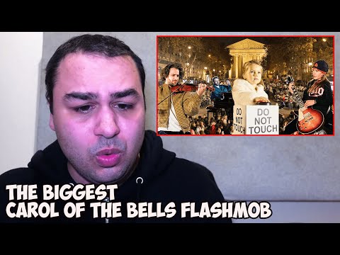 The BIGGEST Flashmob Ever: Carol of the Bells with 100 Musicians in Paris!! (Julien Cohen) REACTION