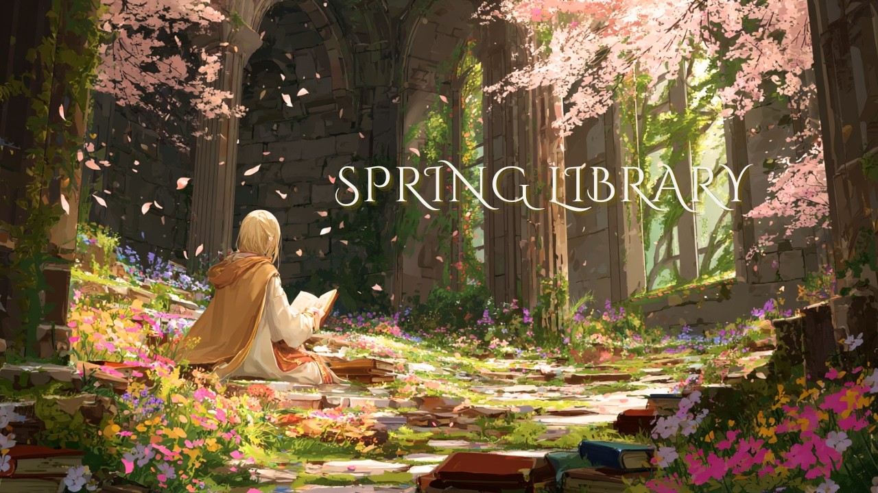 【ケルト音楽/Celtic Music】春の花に埋もれた古い書庫｜森の遺跡と魔法書の幻想BGM《2時間》（作業用・睡眠用・勉強用）