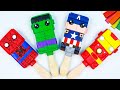 Ice Cream lego mod Superheroes Spiderman, Hulk, Captain America with clay🧟 Polymer Clay Tutorial