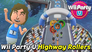 Wii Party U Highway Rollers Gameplay | Alex Vs Hee-joon Vs Ji-hoon Vs Xue-Ren | Beginner com