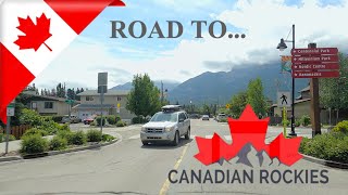ROAD to BANFF NATIONAL PARK, from Calgary Area to Canmore, Alberta, CANADA 4K