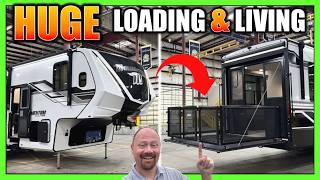 NEW! • Huge Garage & LARGER Living Space! 2026 Momentum 394G Fifth Wheel Toy Hauler