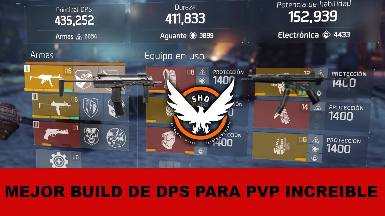 the division 1.6 mejor build para la zona oscura PVP 3 piezas amarillas y 3 exotica