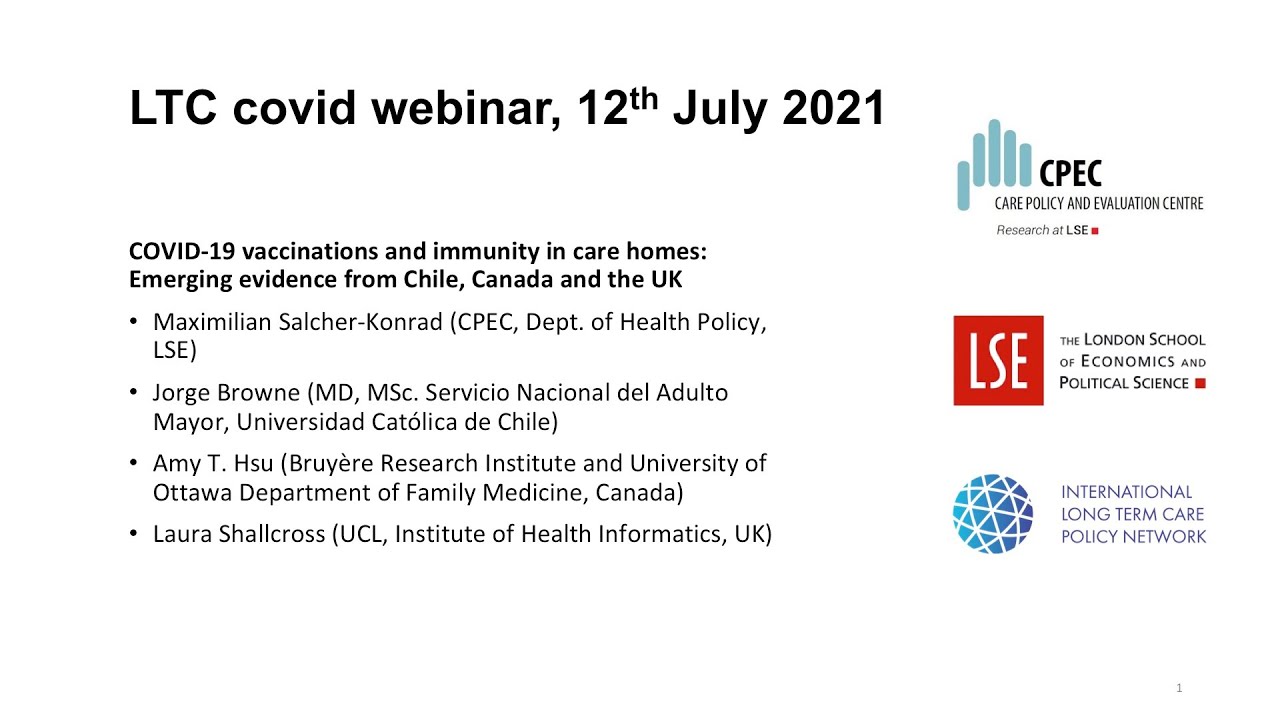 LTCcovid webinar - COVID 19 vaccinations and immunity in care homes ...