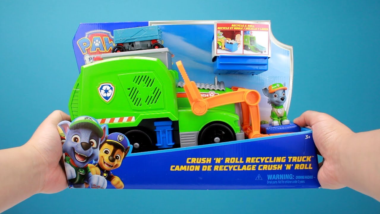 PAW Patrol Rocky Crush N' Roll Recycling Truck Unboxing and Review