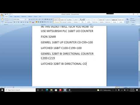 HOW TO USE 16 BIT UP COUNTER IN MITSUBISHI PLC