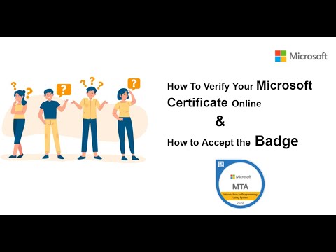 How to Verify your Microsoft Certification Online and How to accept the Badge from Microsoft