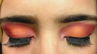 Cut Crease Orange & Yellow Eye Makeup Tutorial For Bridal/Party ||RABeautician