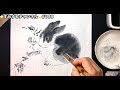 偶然を利用する、墨の滲(にじ)みを活かしてウサギを描く　⭐️すみするチャンネル⭐️＃108