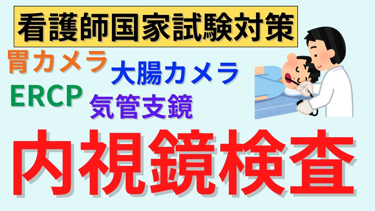 【20分で解説、40分間は国試問題】国試に出る内視鏡検査について総まとめ
