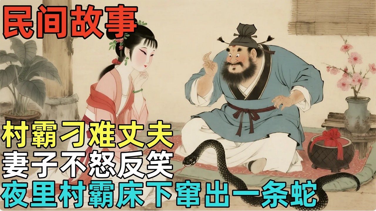 民间故事：村霸刁难丈夫，妻子不怒反笑，夜里村霸床下窜出一条蛇 #民间故事，#民间故事合集，#故事传说，#明朝奇案，#古代奇案，#民間故事，#民間故事合集，#故事傳說，#明朝奇案，#古代奇案，#奇闻异事