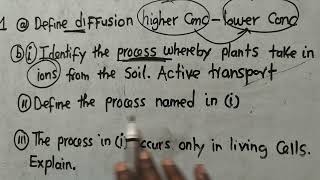 Biology -Movement And Diffusion Harrison J Zulu Tutor