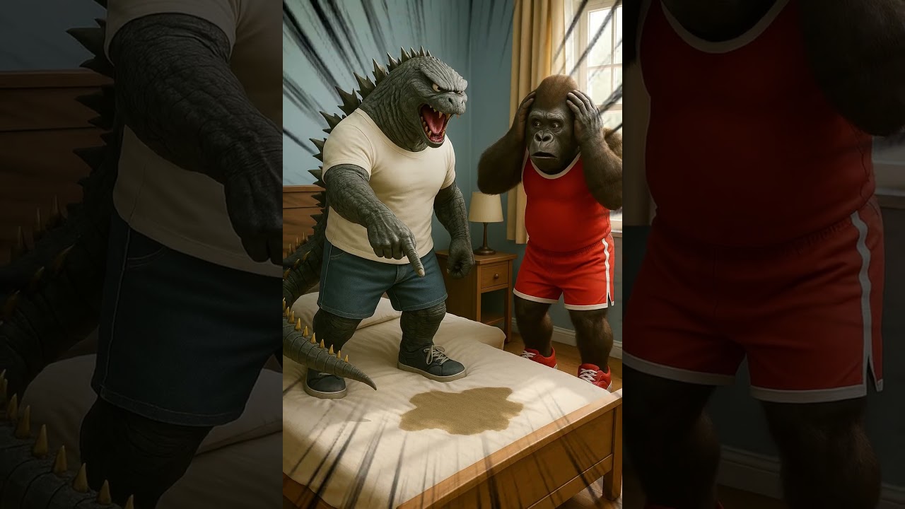 Godzilla found out King Kong wet the bed 