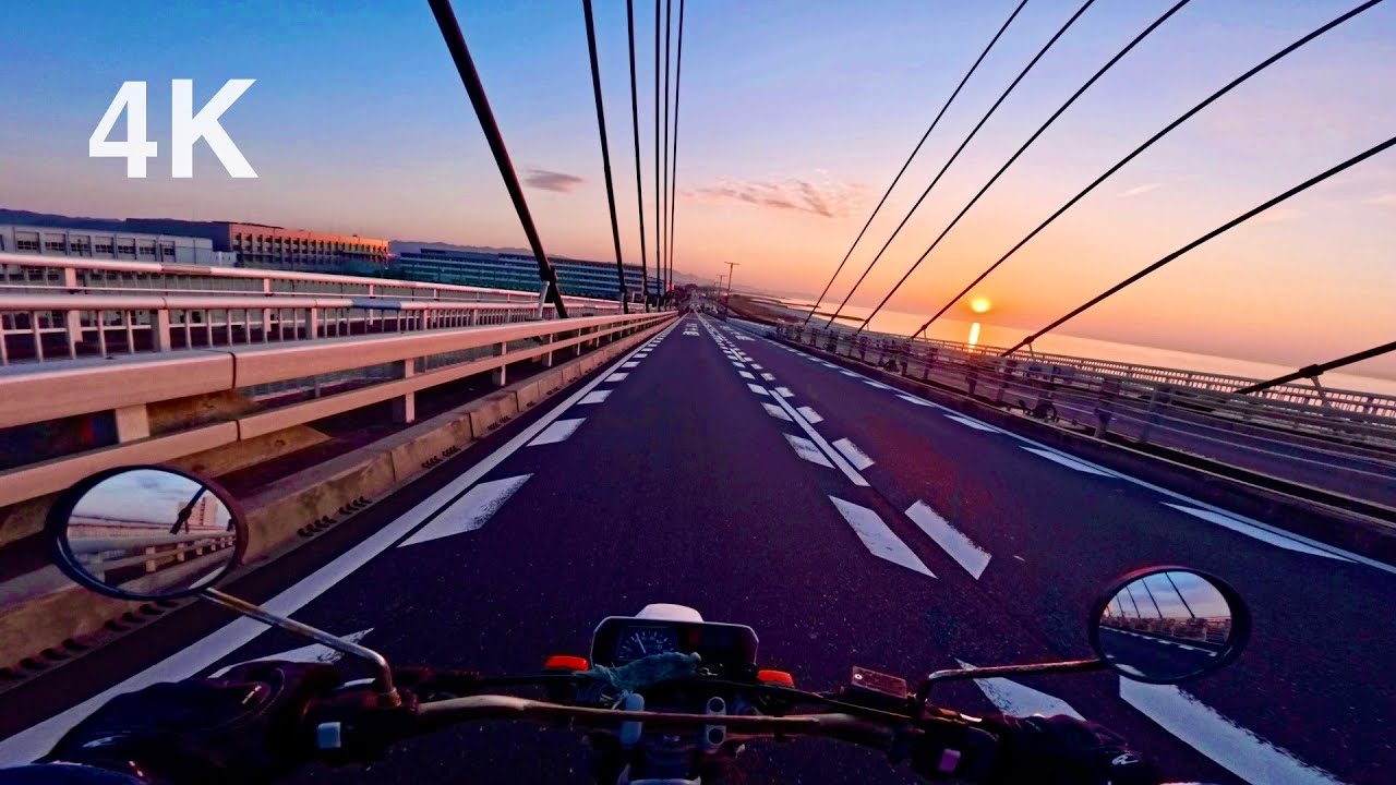 [4K]Sunset Coastal Ride Near Kansai Airport - Yamaha XT225 SEROW [ No Talking][POV]