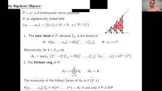 Some Algebraic Properties of Lecture HallPolytopes | Liam Solus | July 24, 2020