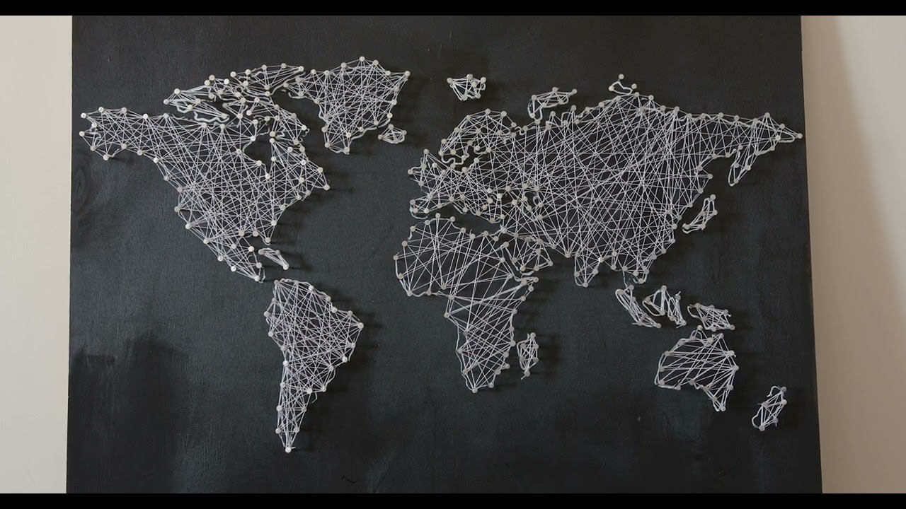 DIY string Art. pin and thread card making.