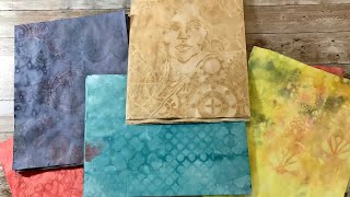 Tea and Color Dyeing Papers With Stencils