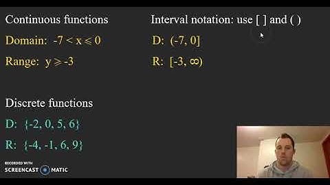 Domain & Range, Relations, Interval Notation