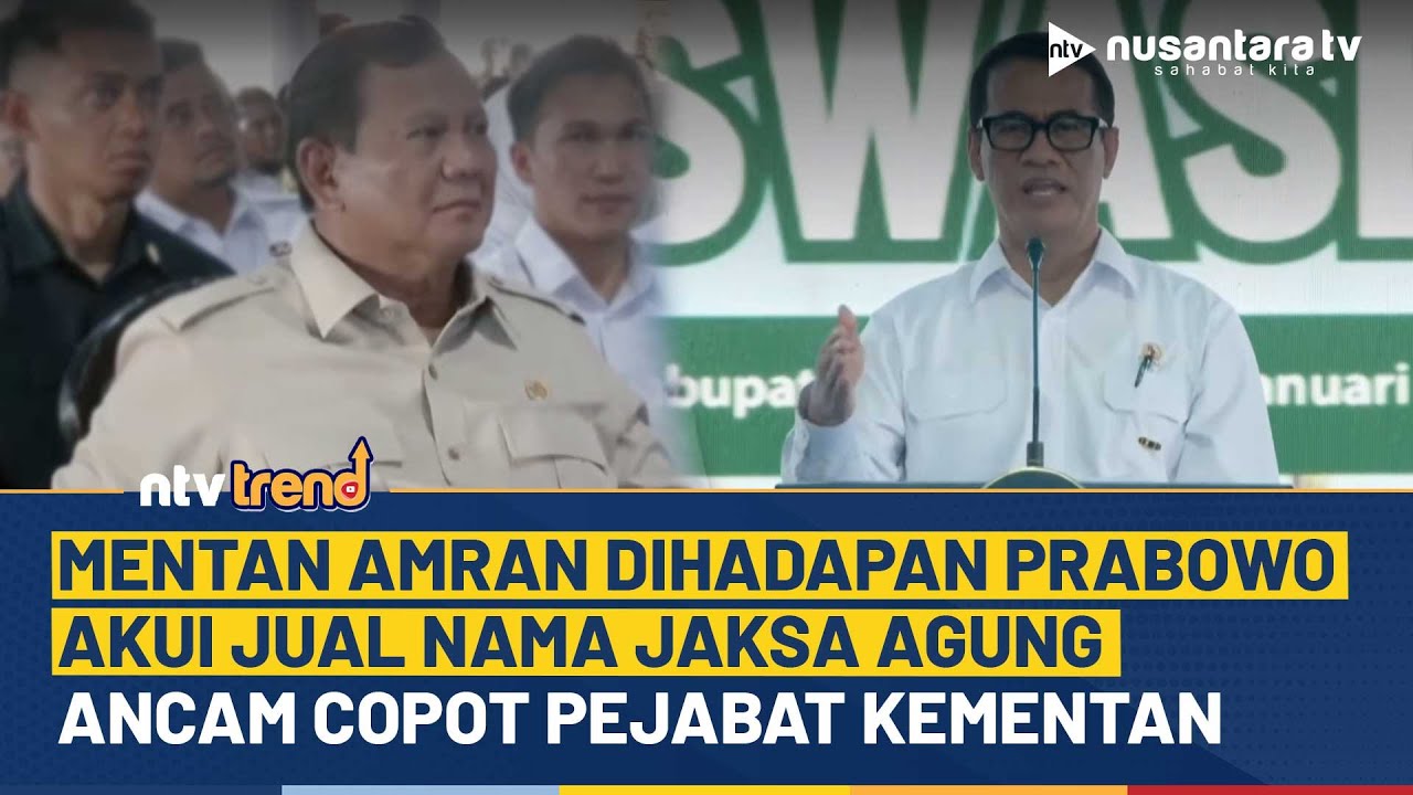 Mentan Amran Jual Nama Jaksa Agung Ancam Pejabat Kementan: Ada yang Dipecat, Ada yang Masuk Penjara