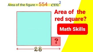 Find the area of the RED SQUARE. A brain test