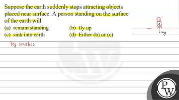 Suppose the earth suddenly stops attracting objects placed near surface. A person standing on th...