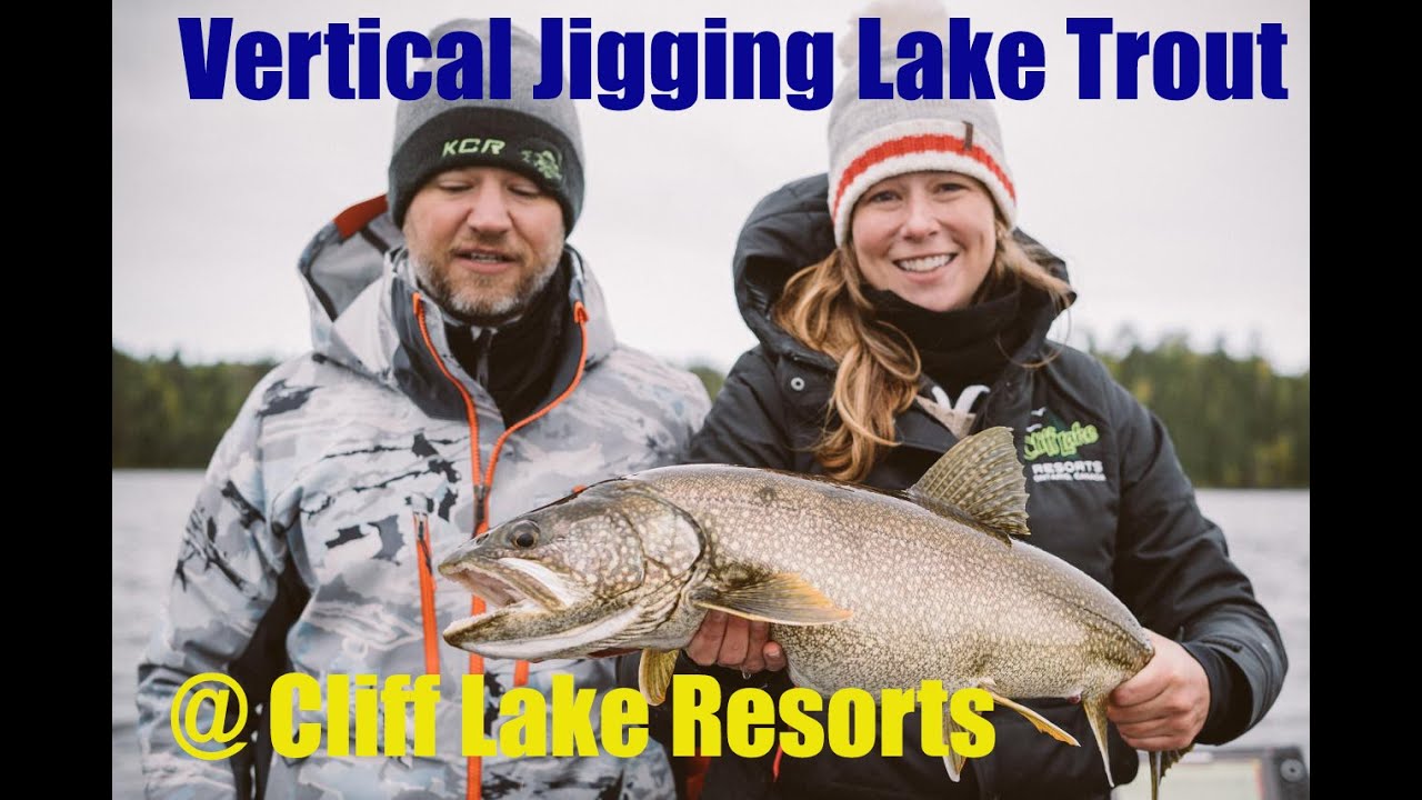 Vertical Jigging Lake Trout at Cliff Lake Resorts YouTube