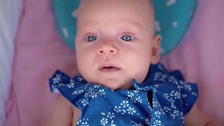 Infant Girl Yawning Stock Video