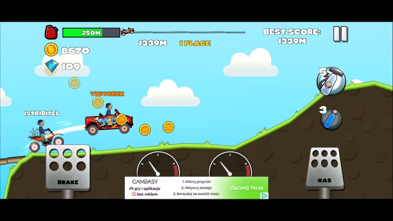 Playing Hill Climb Racing Clone [Multiplayer]