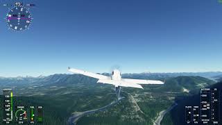 Microsoft Flight Simulator 2020 Glacier Park Mountains in Montana.