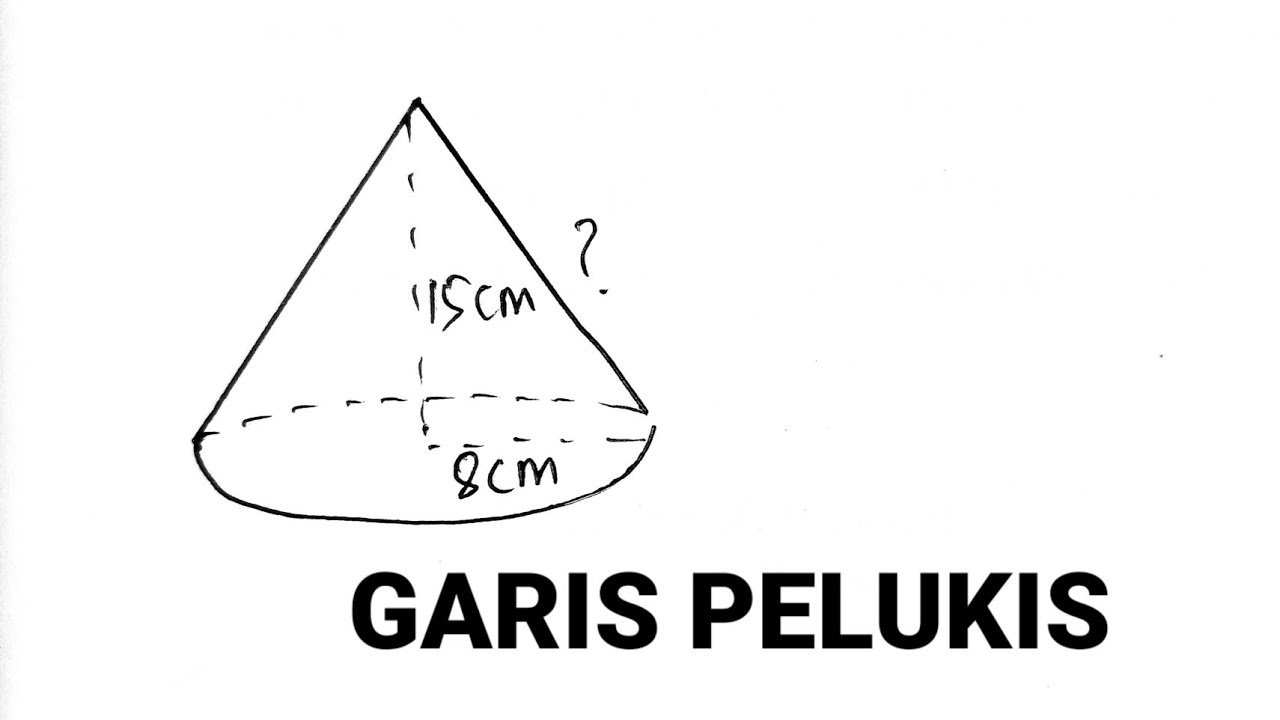 Garis Pelukis Kerucut Jika Jari - Jari 8 cm dan Tinggi 15 cm