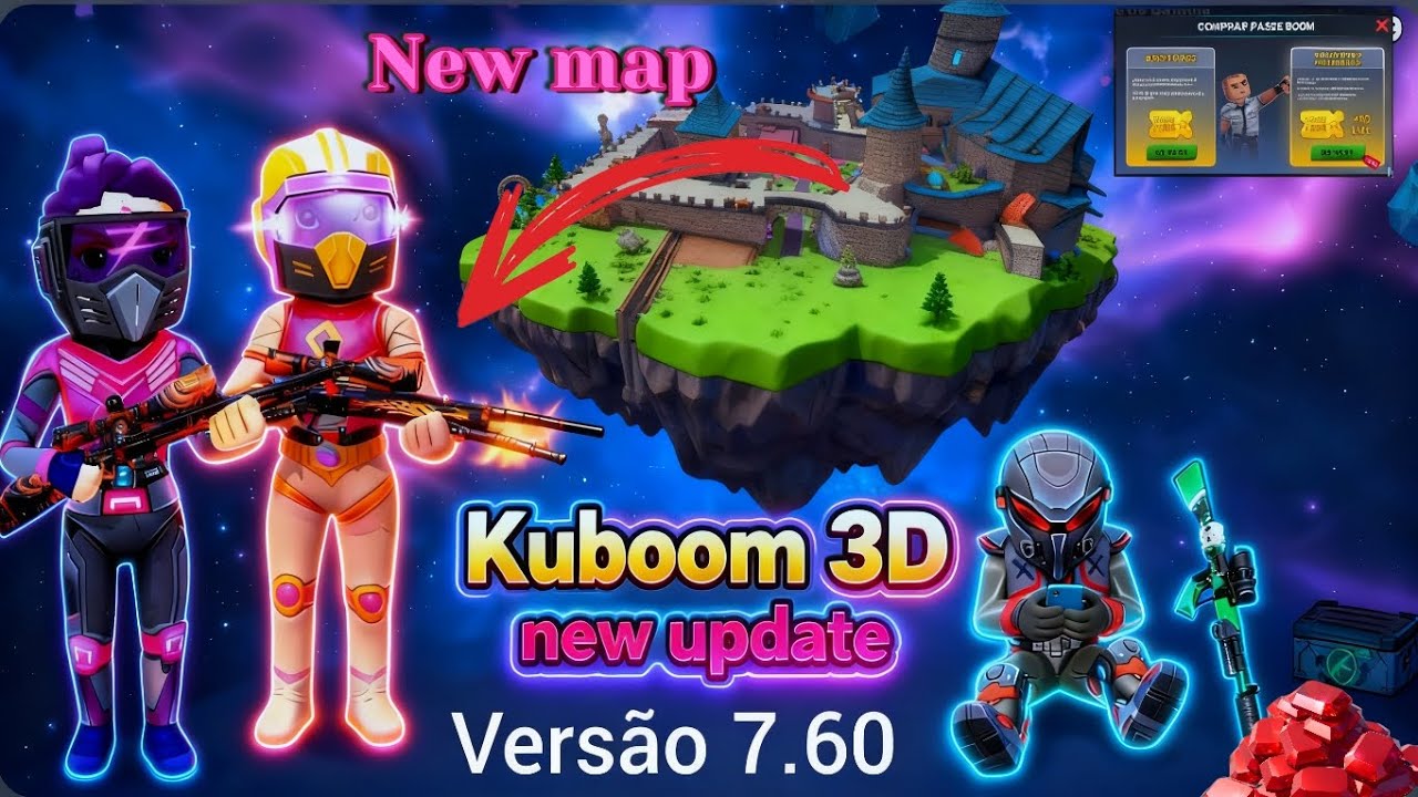 🔴 New update 7.60 #kuboom chegou a nova atualização novo personage,mapas e skins de armas #кубум 