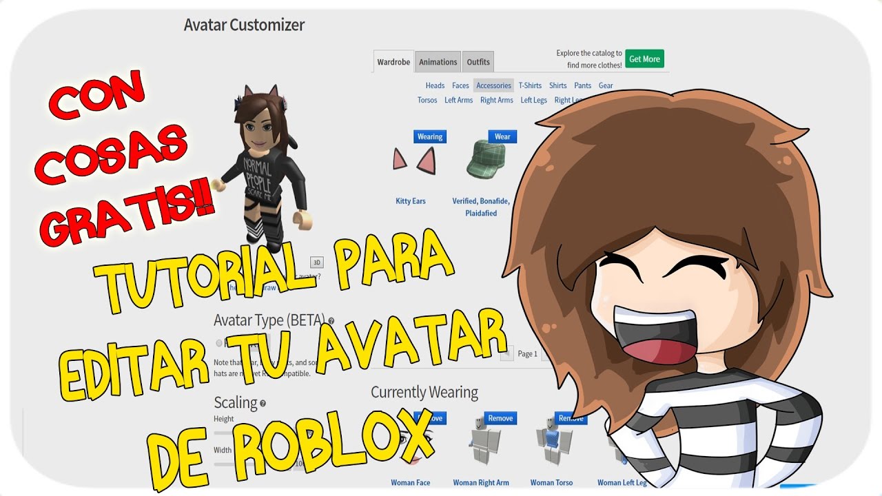 Tutorial Como Editar El Avatar En Roblox Gratis Cara Pelo Y Ropa