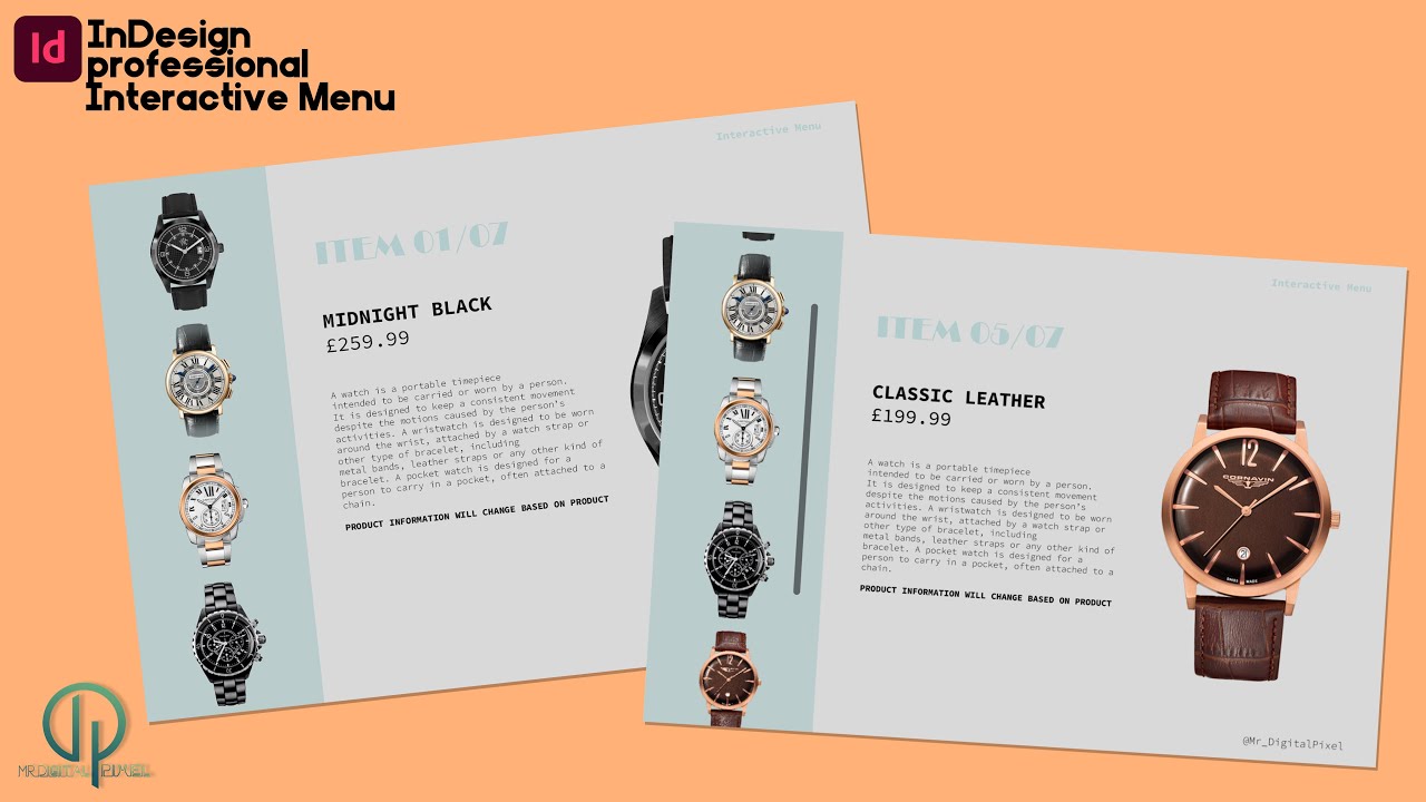 InDesign Interactive Menu - YouTube