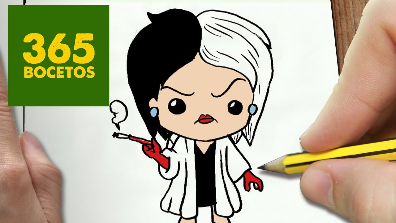 COMO DIBUJAR CRUELA DE VIL KAWAII PASO A PASO - Dibujos kawaii faciles -  How to draw a CRUELA DE VIL - thptnganamst.edu.vn