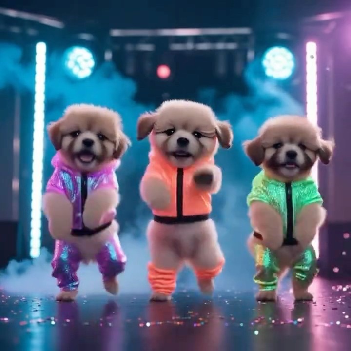 Adorable puppies dancing to a hit song🪩#dog #cute #puppy #dancing #apt ...