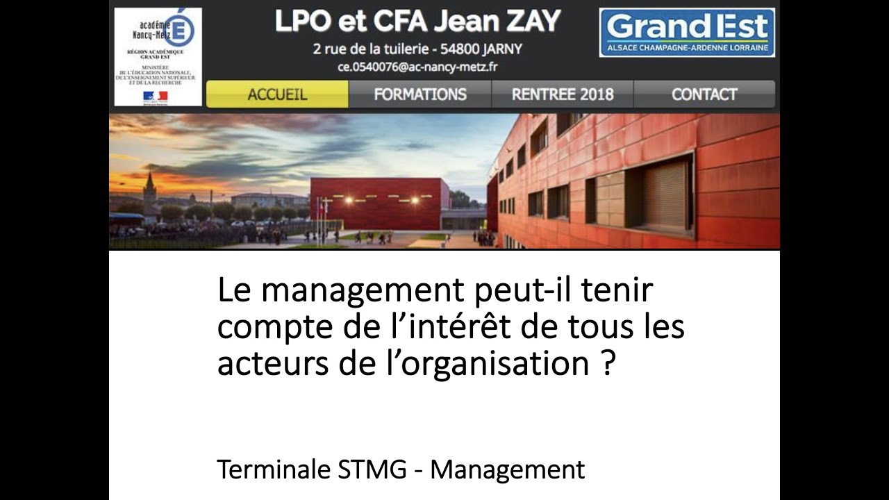 Comment Federer Les Acteurs De L'organisation Stmg