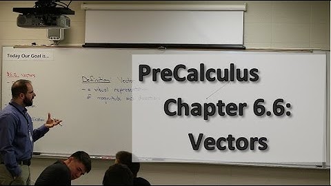 PreCalculus Section 6.6: Introduction to Vectors