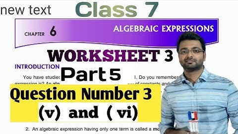 D.A.V. Math | Class 7 | Ch-6 | Algebraic_Expression |Worksheet 3 | Q.No.3) v&vi | Art Of Mathematica