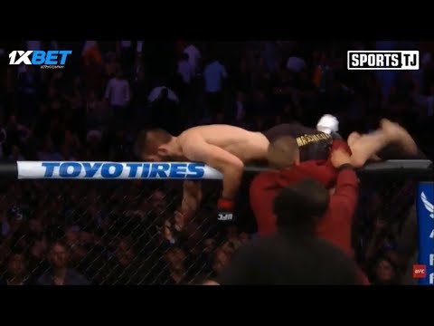 Драка в UFC 229 : Хабиб Нурмагамедов напал на ДИЛЛОН ДЭНИСА после победой над Конором Макгрегором