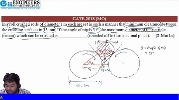 GATE-18 Chemical Video Sol. for Process Calculation, Mechanical Operation & Plant Design Economics