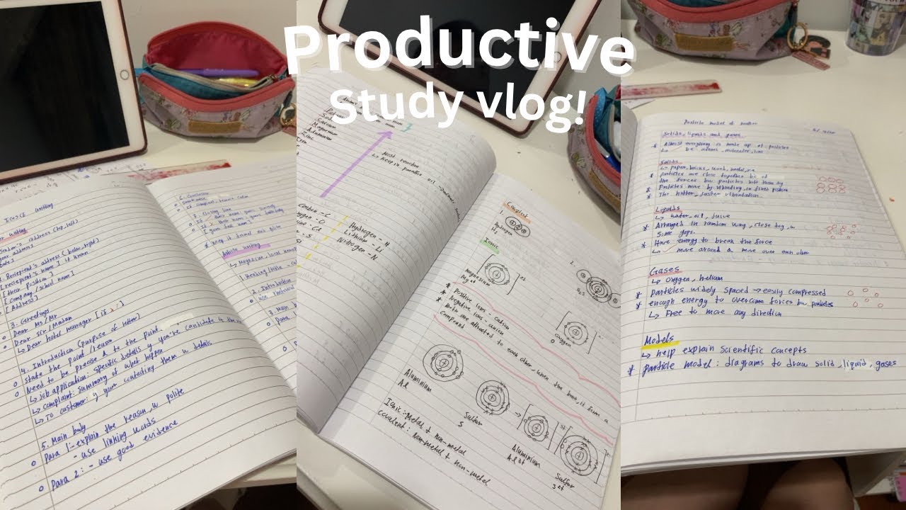 Productive study vlog!! || taking notes, finishing hw & revision - YouTube