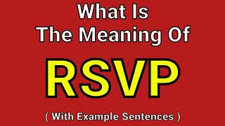 Meaning Of RSVP | RSVP | English Vocabulary | Most Common Words in English