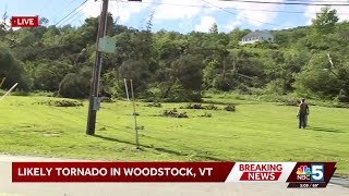 Damage after likely tornado in Woodstock, VT